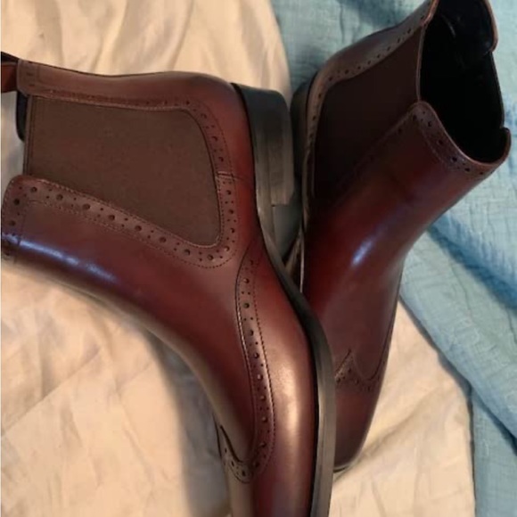 BRAND NEW MENS STYLISH BROWN FALL CHELSEA BOOTS NWT - Picture 8 of 10